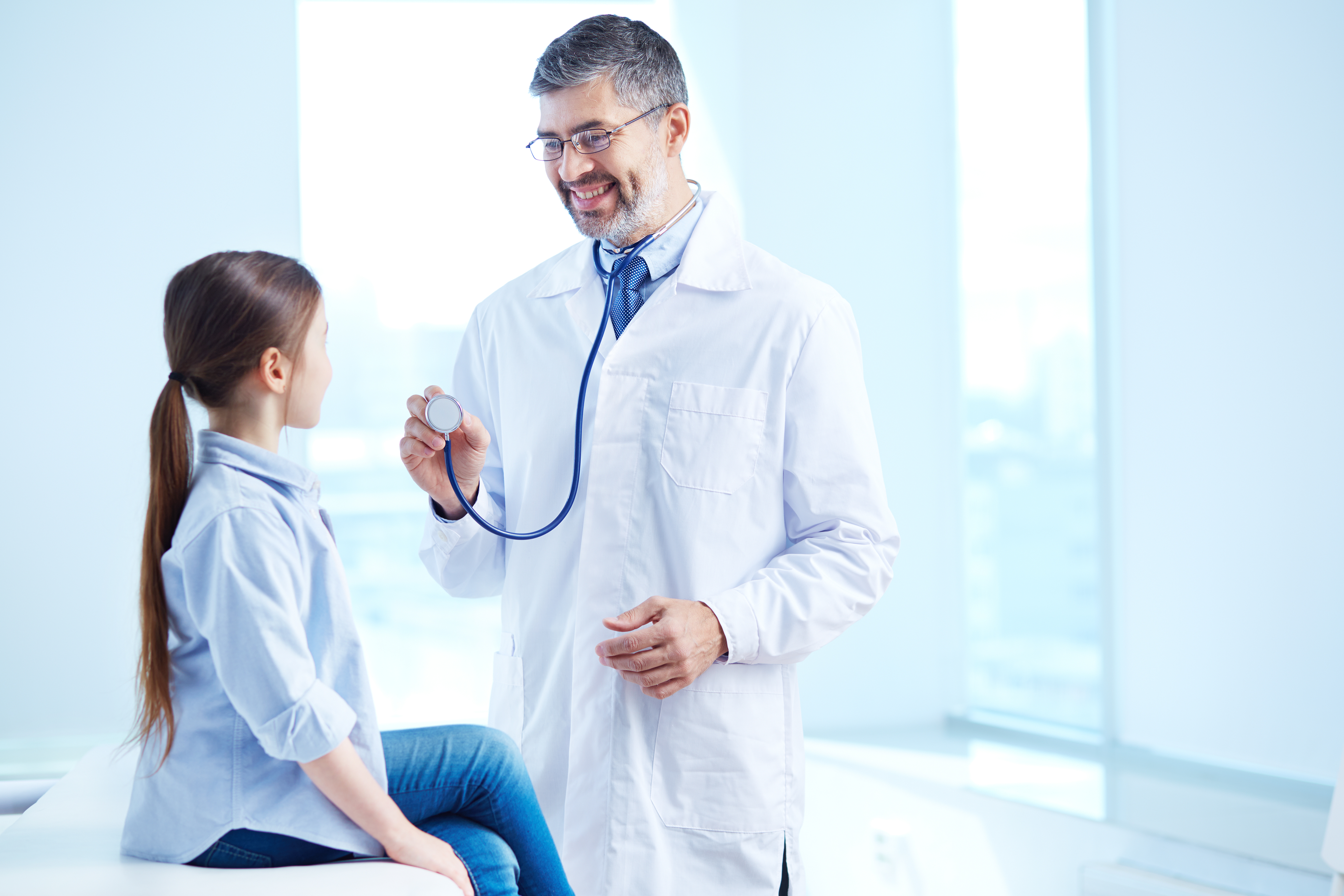 Happy doctor and patient